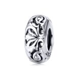 S925 Cuentas de flores clásicas de plata esterlina Pulsera de bricolaje Cuentas de patrón hueco