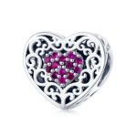 S925 cuentas de patrón en forma de corazón de plata esterlina accesorios de pulsera de bricolaje