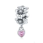 Accesorios de pulsera de bricolaje con cuentas de flores de plata esterlina S925