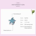 Azul completo diamante estrella de mar con cuentas de plata esterlina S925 cuentas sueltas DIY pulsera cuentas de plata - Imagen 5