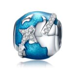 Alrededor del mundo con cuentas S925 cuentas sueltas de plata esterlina DIY accesorios de pulsera