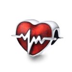 S925 plata esterlina rojo ECG con cuentas DIY amor pulsera de cuentas sueltas Accesorios