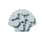 6 uds 3D creativo organismo oceánico en forma de molde de pastel de silicona para hornear molde de cubitos de hielo de Chocolate, Ocean Organism Shape(Blue) - Imagen 2