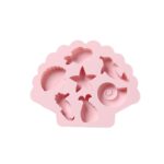 6 uds 3D creativo organismo oceánico en forma de molde de pastel de silicona para hornear molde de cubitos de hielo de Chocolate, Ocean Organism Shape(Pink) - Imagen 2