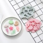 6 uds 3D creativo organismo oceánico en forma de molde de pastel de silicona para hornear molde de cubitos de hielo de Chocolate, Ocean Organism Shape(Pink) - Imagen 4