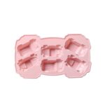 6 uds pastel creativo molde de Chocolate 3D coche de dibujos animados hogar silicona para hornear bandeja de hielo molde, 3D Car Shape(Pink) - Imagen 2