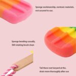 Esponja de cocina con forma de helado creativa, 3 uds., palo para limpiar, esponja para hielo, cepillo, esponja para lavavajillas, estropajo, Ice Cream Shape Sponge - Imagen 4