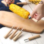 10 Uds Tenedor de maíz Aguja para asar de maíz Extensor de moxa Tapón de maíz Herramienta de barbacoa Tenedor de barbacoa