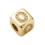 3 uds pulsera de cuentas de letras inglesas latón con microincrustaciones pareja hilo rojo tirar DIY pulsera joyería, O
