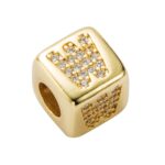 3 uds pulsera de cuentas de letras inglesas latón con microincrustaciones pareja hilo rojo tirar DIY pulsera joyería, W