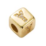 3 uds pulsera de cuentas de letras inglesas latón con microincrustaciones pareja hilo rojo tirar DIY pulsera joyería, Y