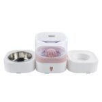 Bebedero automático lavable extraíble transparente para mascotas con caja de comida de acero inoxidable, Single Bowl (Pink) - Imagen 2