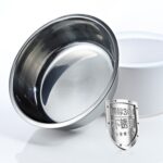 Bebedero automático lavable extraíble transparente para mascotas con caja de comida de acero inoxidable, Double Bowls (Blue) - Imagen 5