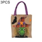 3 piezas de suministros de decoración de Halloween, bolsa de mano, centro comercial, hotel, galletas, bolsa de regalo de manzana, Witch, Black Cat, Pumpkin