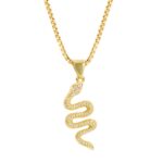 Collar con colgante creativo en forma de serpiente, collar de circón con incrustaciones de estilo Punk femenino con personalidad