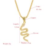 Collar con colgante creativo en forma de serpiente, collar de circón con incrustaciones de estilo Punk femenino con personalidad - Imagen 3