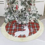 Adornos navideños Escena navideña Patrón de alces Decoración inferior del árbol de Navidad