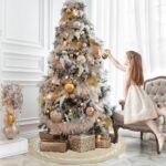 Decoraciones navideñas Paño de yute Falda de árbol Decoración de la parte inferior del árbol Delantal de árbol de navidad - Imagen 5