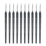 WeiZhuang-pluma de línea de gancho, pintura pintada a mano, acuarela, Lobo, menta, línea de gancho, pincel de línea fina de trazo de pintura, 10 PCS 000 Dark Blue