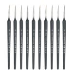 WeiZhuang-pluma de línea de gancho, pintura pintada a mano, acuarela, Lobo, menta, línea de gancho, pincel de línea fina de trazo de pintura, 10 PCS 00 Dark Blue