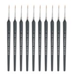 WeiZhuang-pluma de línea de gancho, pintura pintada a mano, acuarela, Lobo, menta, línea de gancho, pincel de línea fina de trazo de pintura, 10 PCS 1 Dark Blue
