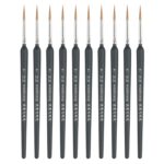 WeiZhuang-pluma de línea de gancho, pintura pintada a mano, acuarela, Lobo, menta, línea de gancho, pincel de línea fina de trazo de pintura, 10 PCS 7 Dark Blue