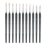 WeiZhuang-pluma de línea de gancho, pintura pintada a mano, acuarela, Lobo, menta, línea de gancho, pincel de línea fina de trazo de pintura, 11 PCS Full Sets Dark Blue