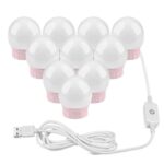 Luz frontal del espejo Espejo de maquillaje regulable Luz de control táctil USB, 10  LEDs - Imagen 3