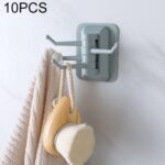 Estante de pared de baño de viscosa fuerte de 10 piezas sin perforación Gancho giratorio sin rastro, entrega de color aleatorio