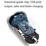 2 uds anillo de aluminio 5V3.1A cargador de coche con pantalla QC3.0 + 3.1A cargador de coche con pantalla Digital Halo multifunción de aleación de aluminio, WMY-C030 (Sapphire Blue) - Imagen 5