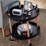 Carro móvil de lujo, estante sencillo para juego de té, almacenamiento en sala de estar, cocina, Two Layers