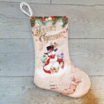 Bolsa de regalo de decoración navideña con colgante de medias navideñas de 3 piezas, Snowman