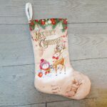 Bolsa de regalo de decoración navideña con colgante de medias navideñas de 3 piezas, Deer