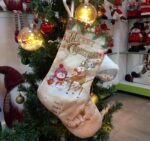 Bolsa de regalo de decoración navideña con colgante de medias navideñas de 3 piezas, Snowman - Imagen 3