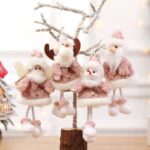 4 PCS Decoraciones navideñas Muñeca navideña creativa Colgante Mini muñeca, Old Man - Imagen 4