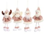 4 PCS Decoraciones navideñas Muñeca navideña creativa Colgante Mini muñeca, Angel - Imagen 3
