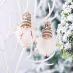 3 pares creativos de madera niño y niña conjunto de capa muñeca colgante para árbol de Navidad