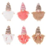 3 pares creativos de madera niño y niña conjunto de capa muñeca colgante para árbol de Navidad - Imagen 2