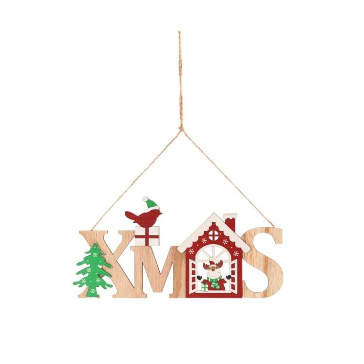 TBD0427046203.jpg Listado de bienvenida de casa en inglés de madera navideña de 3 piezas, Old Man, Snowman, Elk - Imagen 1