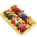 3 cajas de campanas de plástico espolvoreadas de colores, accesorios para árboles de Navidad, Large, Small