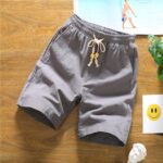Pantalones cortos casuales sueltos de lino y algodón de cinco puntos, XXXL