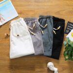 Pantalones cortos casuales sueltos de lino y algodón de cinco puntos, XXXXL - Imagen 2
