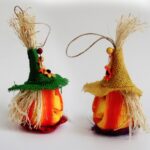 2 piezas de decoración de barra de espuma brillante hueca con linterna de calabaza de Halloween, Yellow Hat, Green Hat - Imagen 5