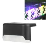 4 Uds. Luz Solar de barandilla, luz de escalera, luz LED impermeable para exteriores, luz de paso, decoración de jardín, luz de paisaje, Colorful Light /Black