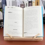 Estante de lectura de madera para niños, soporte para cuaderno, soporte para libros antimiopía, Log iron Clip, Log Wood Clip - Imagen 3