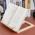 Estante de lectura de madera para niños, soporte para cuaderno, soporte para libros antimiopía, Log iron Clip, Log Wood Clip - Imagen 4
