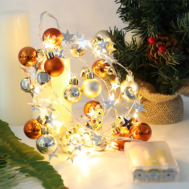 TBD0461791802.jpg 2m 20LEDs Luces de cadena de Navidad Campanas de Navidad Lámpara de decoración de bolas, Withered Gold Bell - Imagen 1