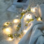2m 20LEDs Luces de cadena de Navidad Campanas de Navidad Lámpara de decoración de bolas, Gold Bowknot Bell - Imagen 2