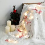 2m 20LEDs Luces de cadena de Navidad Campanas de Navidad Lámpara de decoración de bolas, Lattice Bowknot Bell