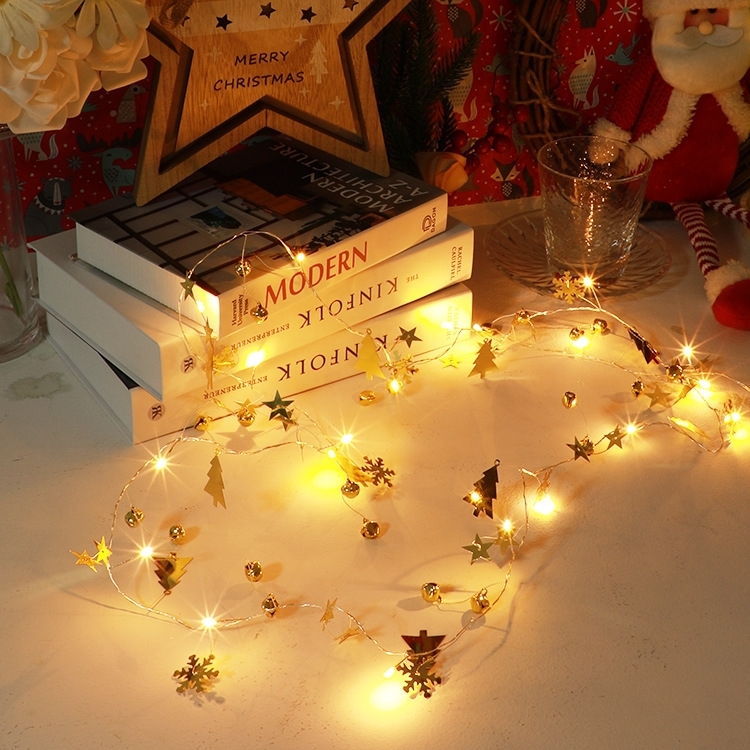 TBD0461791806.jpg 2m 20LEDs Luces de cadena de Navidad Campanas de Navidad Lámpara de decoración de bolas, Christmas Tree Bell - Imagen 1